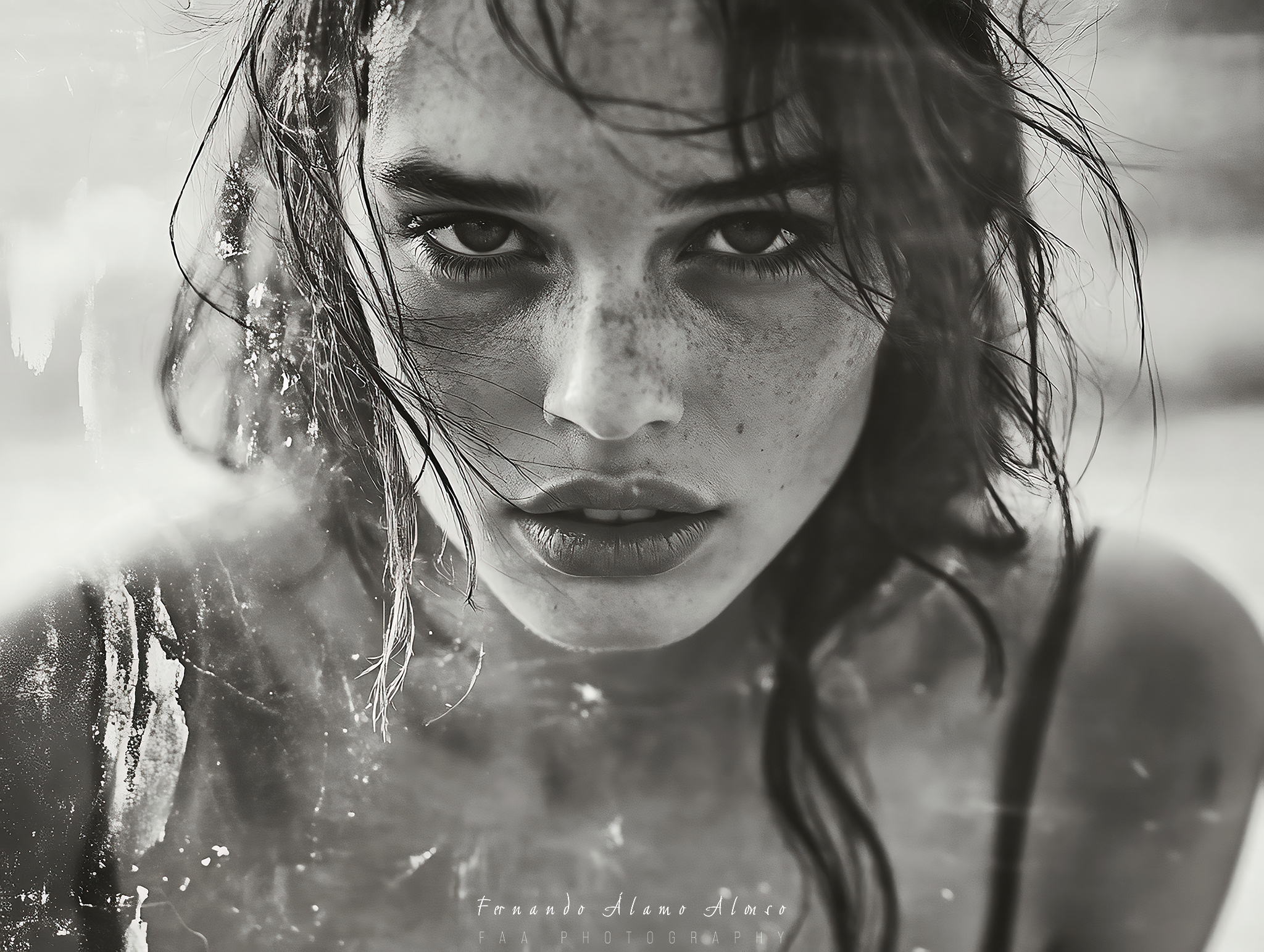 Mujer Blanco y Negro con Texturas XIII
