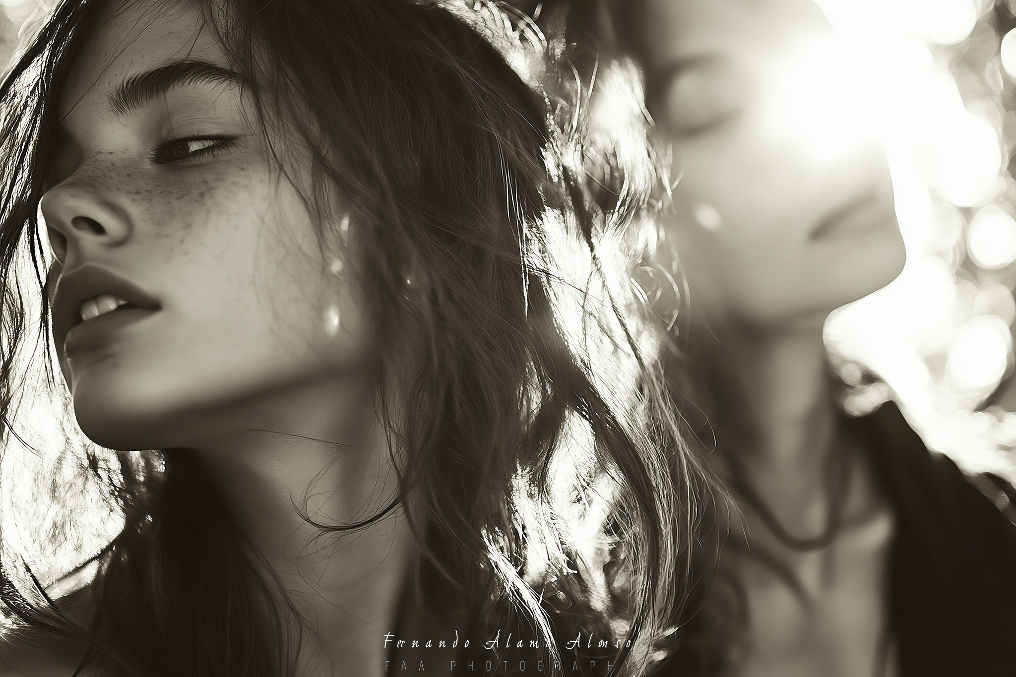 Mujer Blanco y Negro con Texturas XI