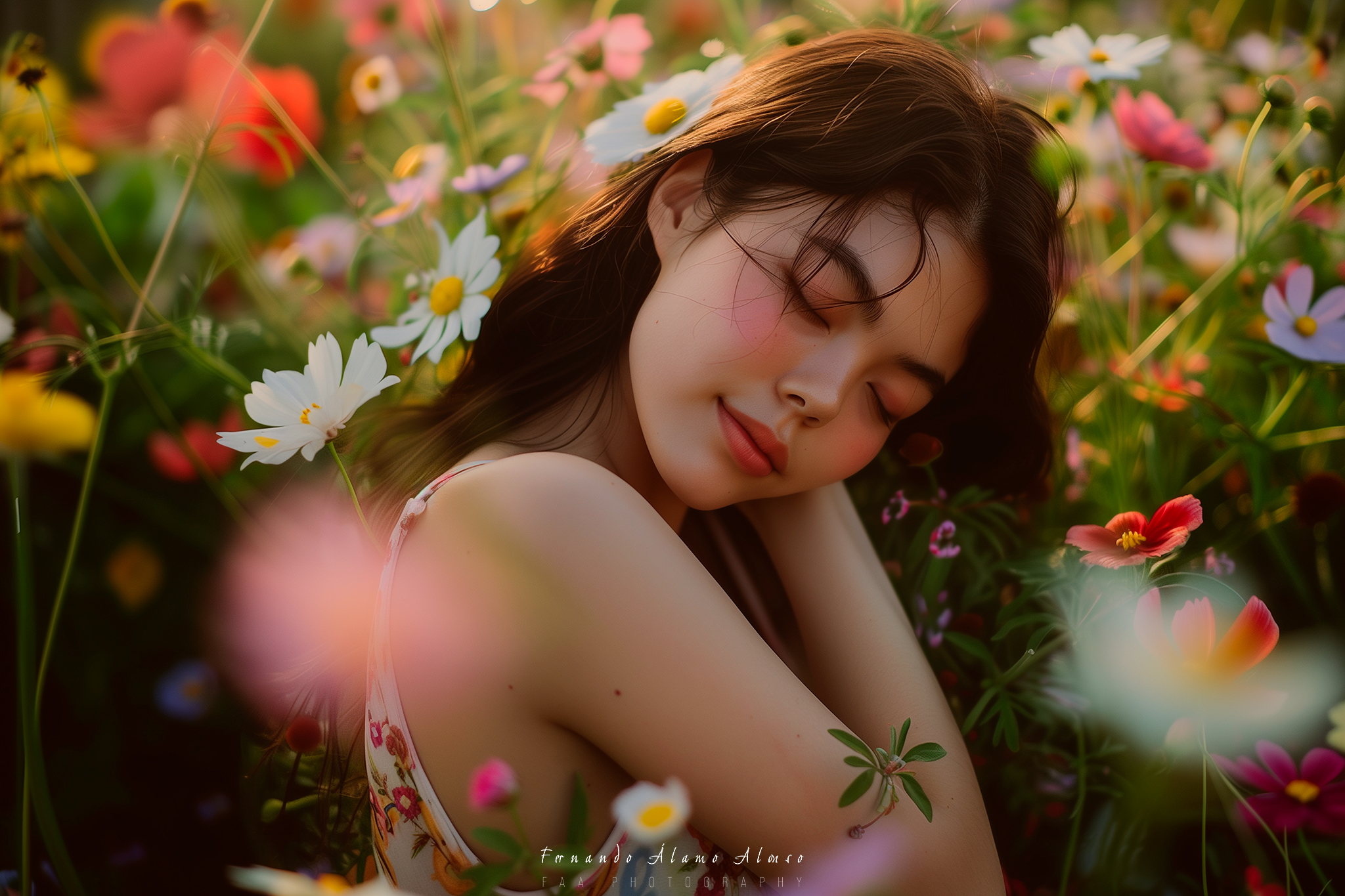 Mujer entre Flores Abrazo V