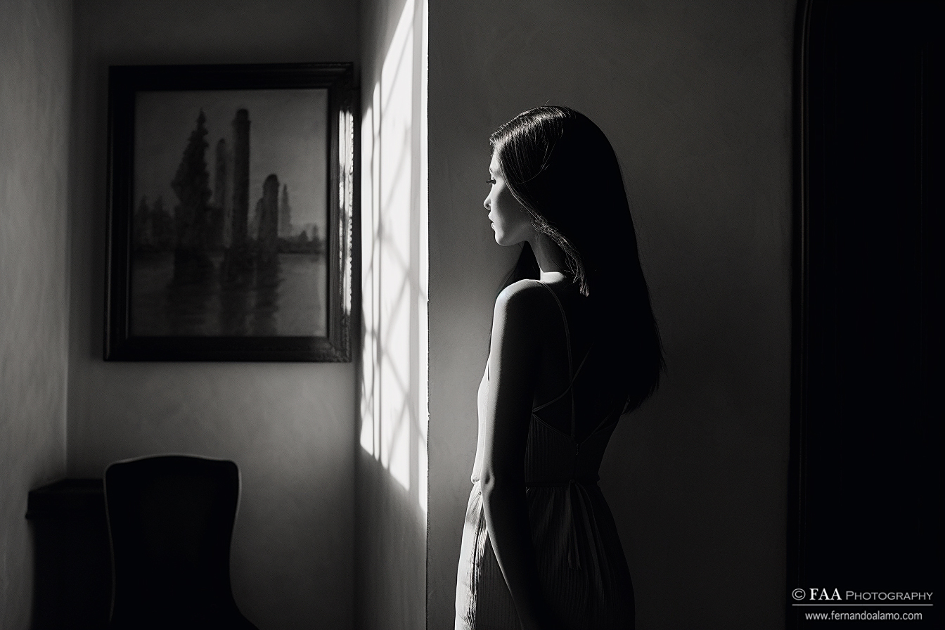 Mujer Frente a Ventana Monocromo II