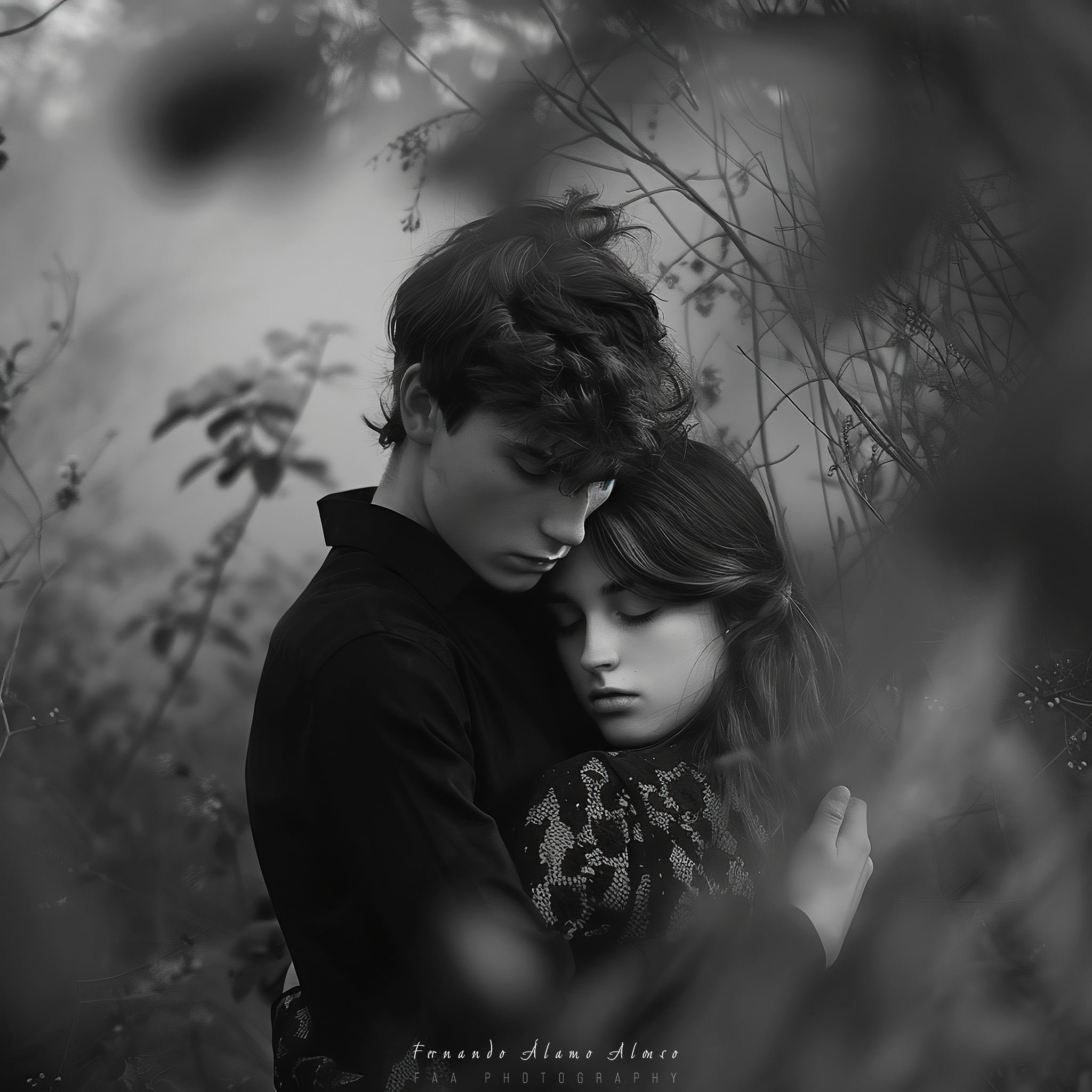 Pareja en Monocromo Abrazo X
