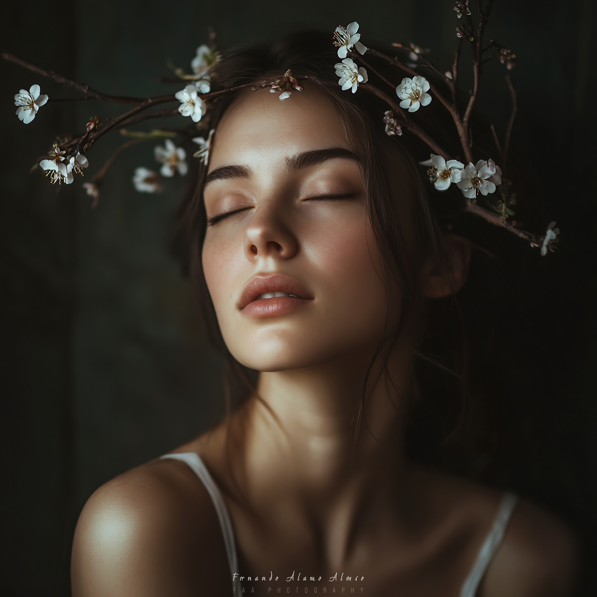 Retrato Hojas en la Cabeza X